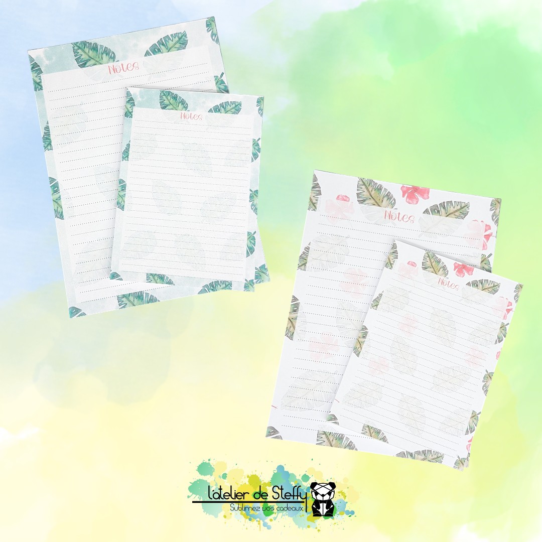 Bloc-notes - Feuillages et fleurs exotiques