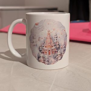 Mug blanc - Château enneigé