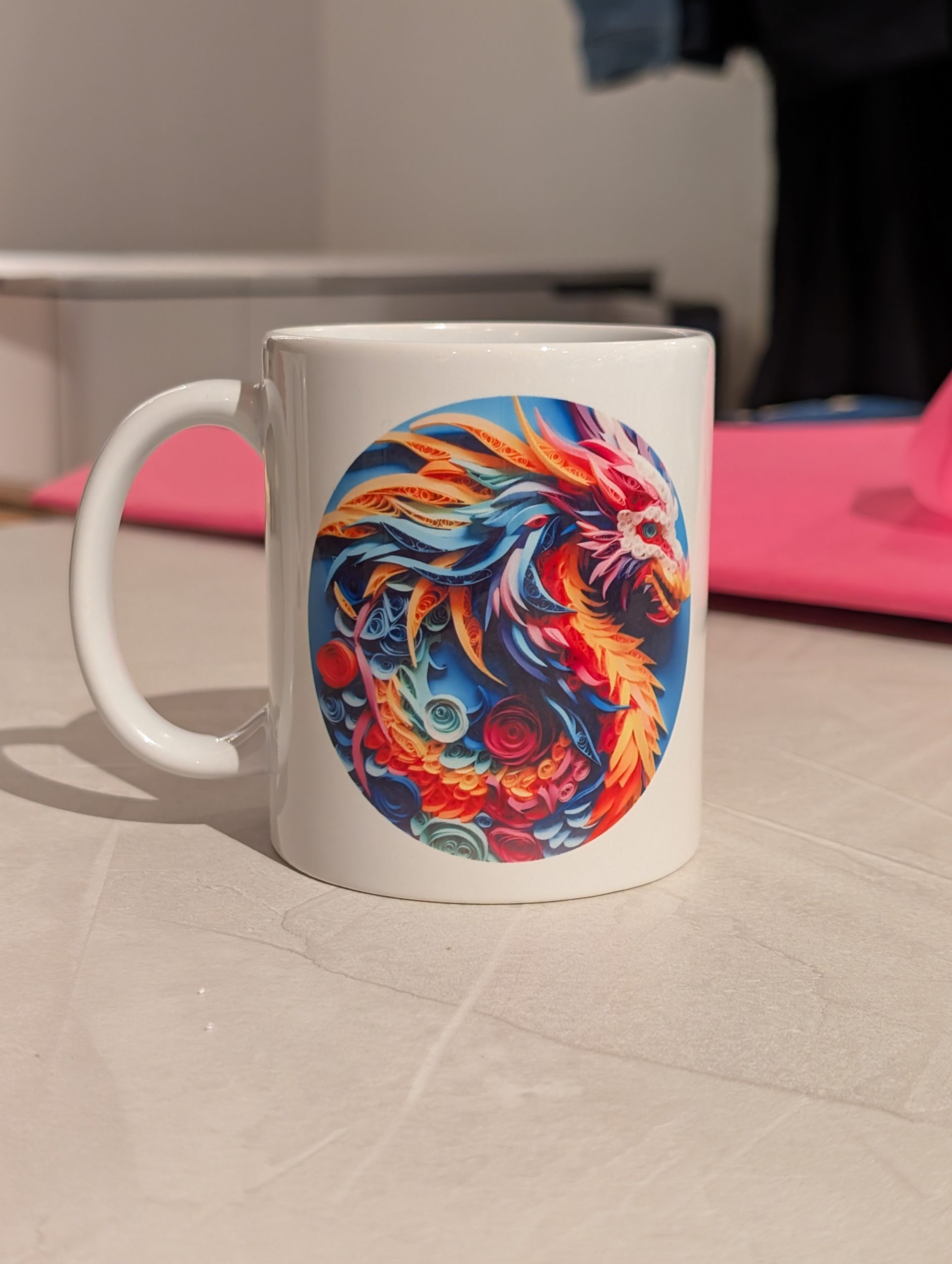 Mug blanc - Dragon 3D