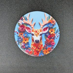 Magnet rond - Cerf 3D