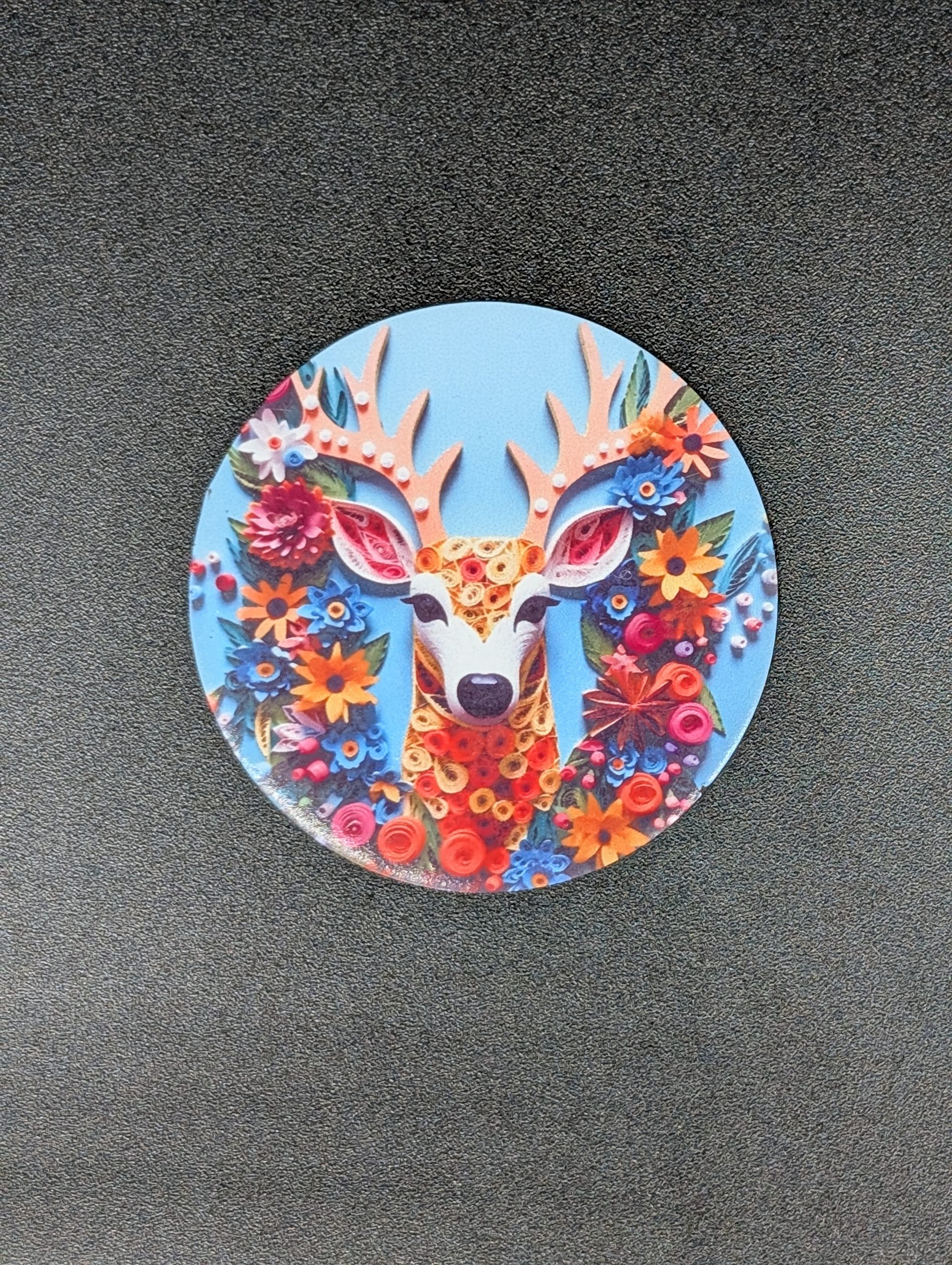 Magnet rond - Cerf 3D