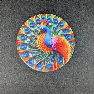 Magnet rond - Paon 3D