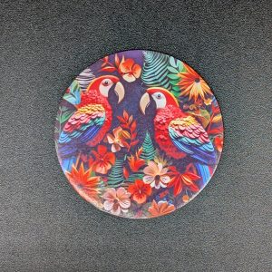 Magnet rond - Perroquets 3D