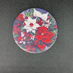 Magnet rond - Poinsettias