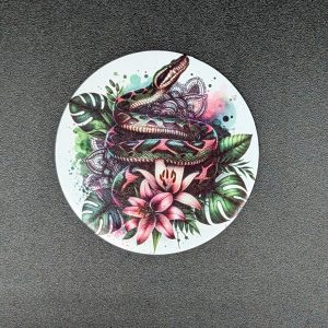 Magnet rond - Serpent exotique