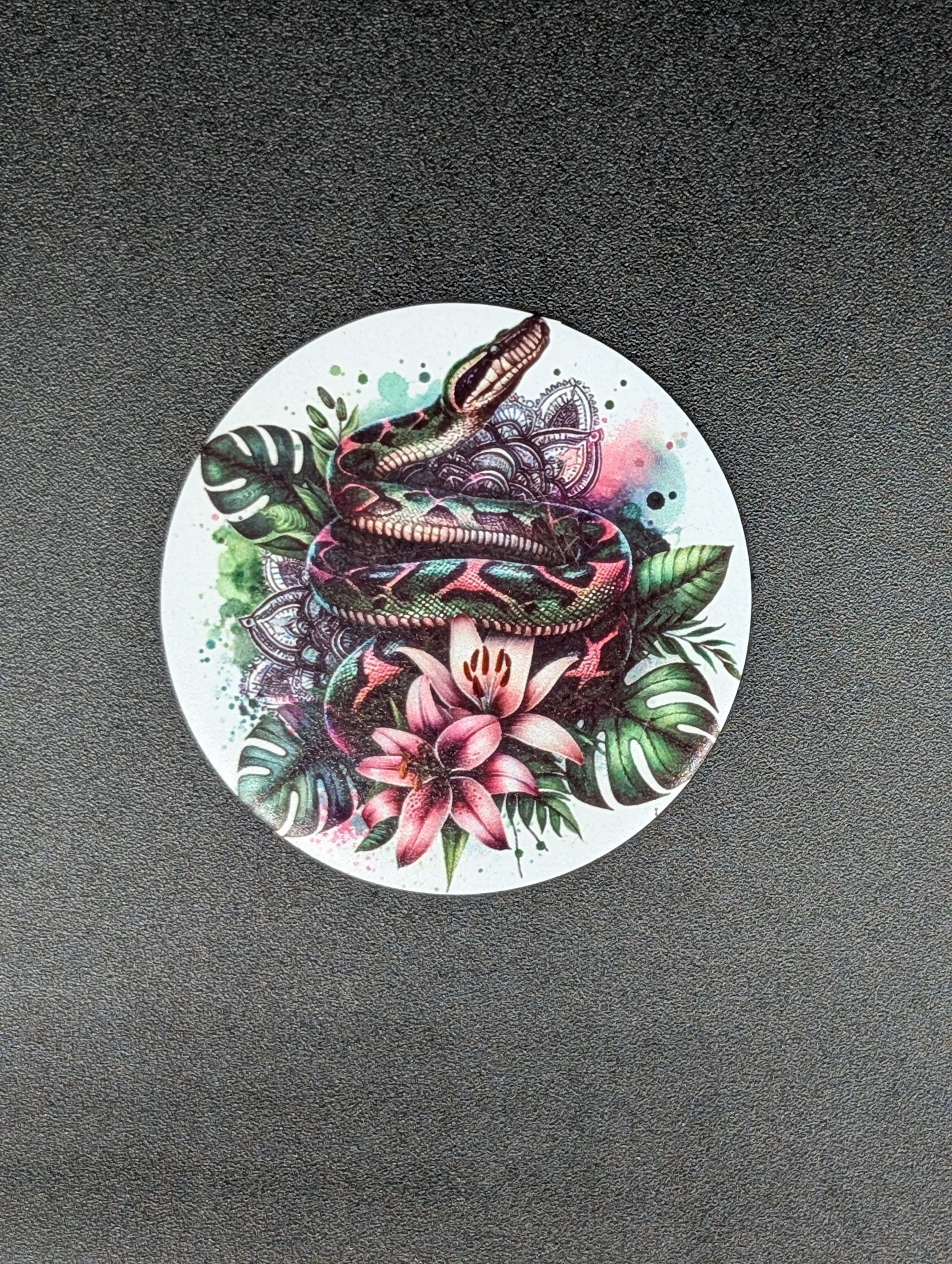 Magnet rond - Serpent exotique