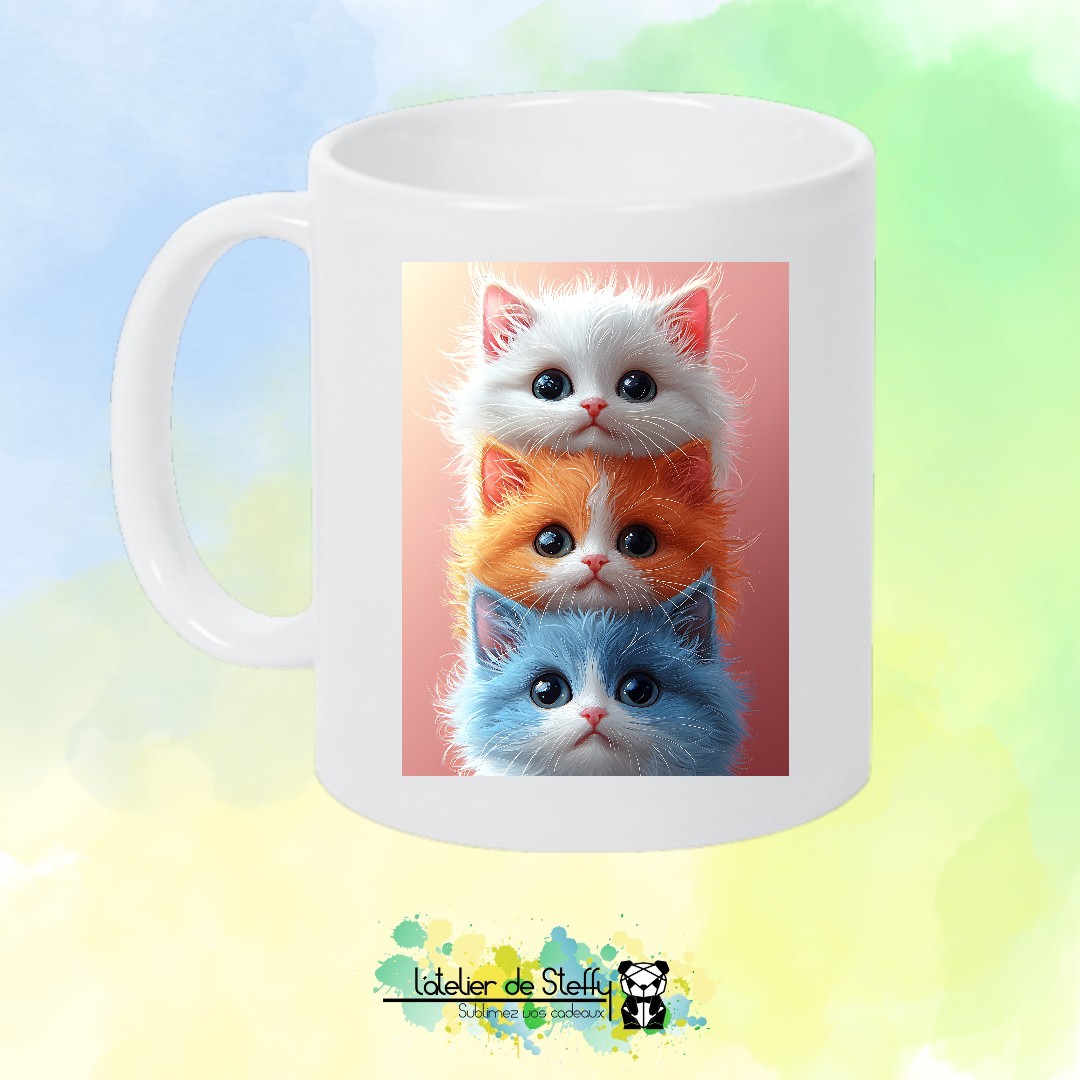 Mug blanc - Tableau de chats