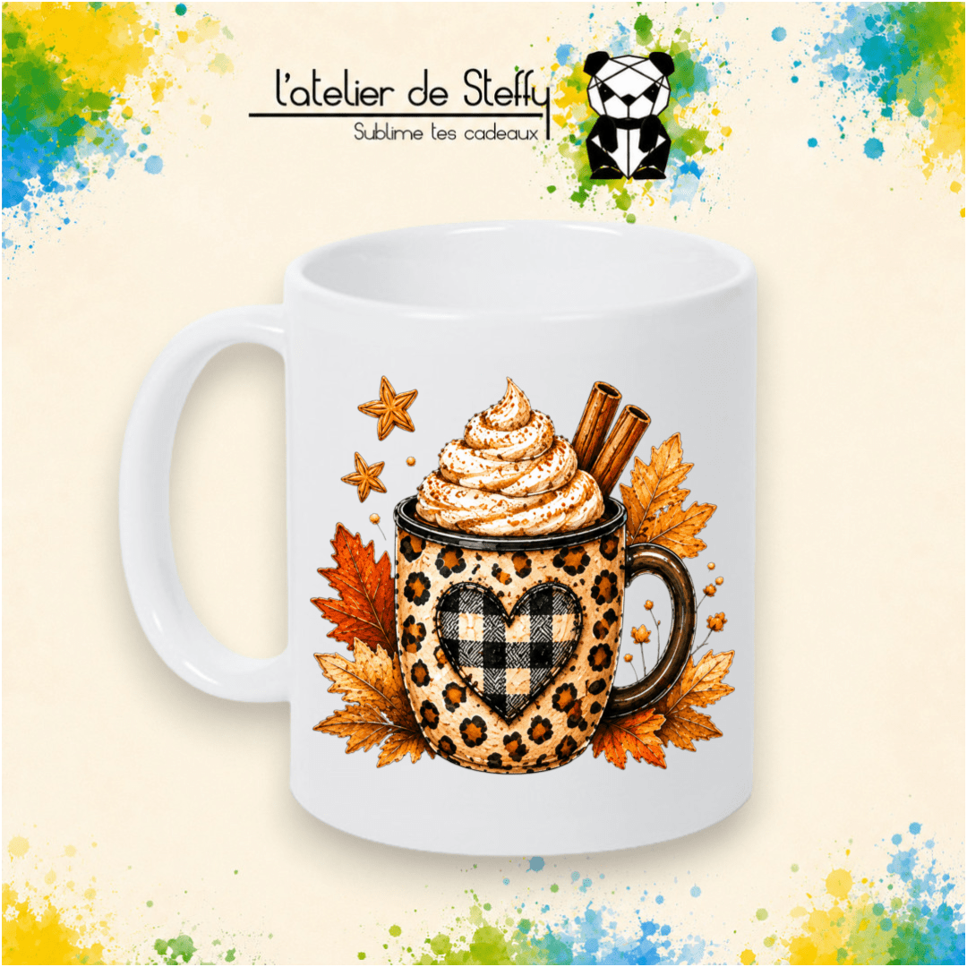 Mug Café épicé en céramique blanche