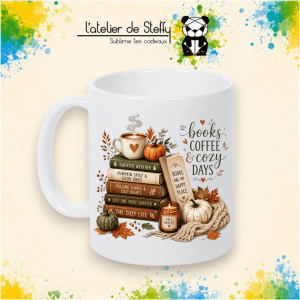 Mug Lecture cosy en céramique blanche