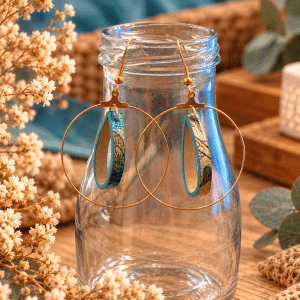 Boucles d'oreilles Cenza - Turquoise et or