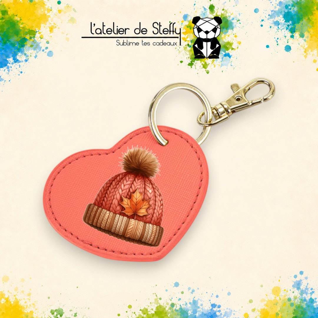 Porte-clés simili coeur - Bonnet automne – Image 2