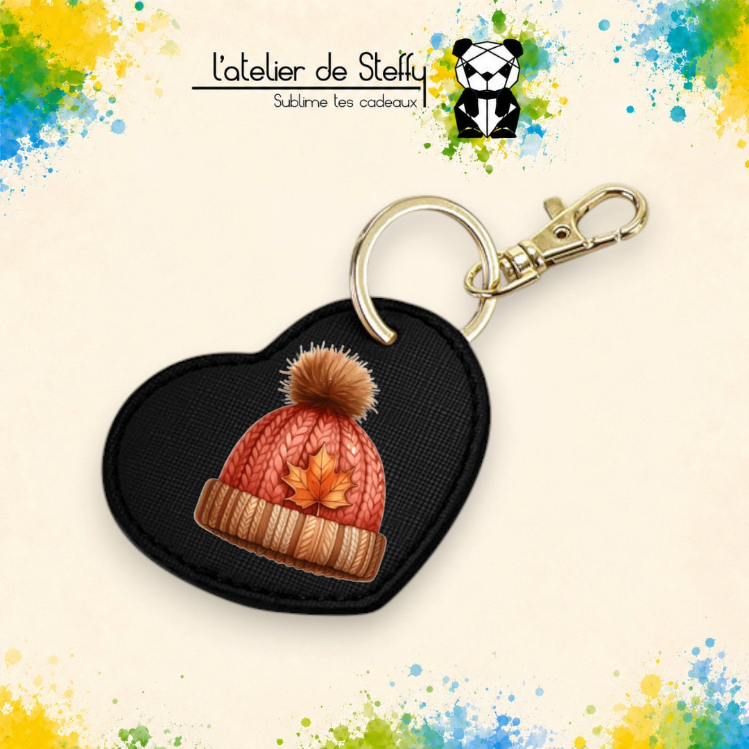 Porte-clés simili coeur - Bonnet automne – Image 3