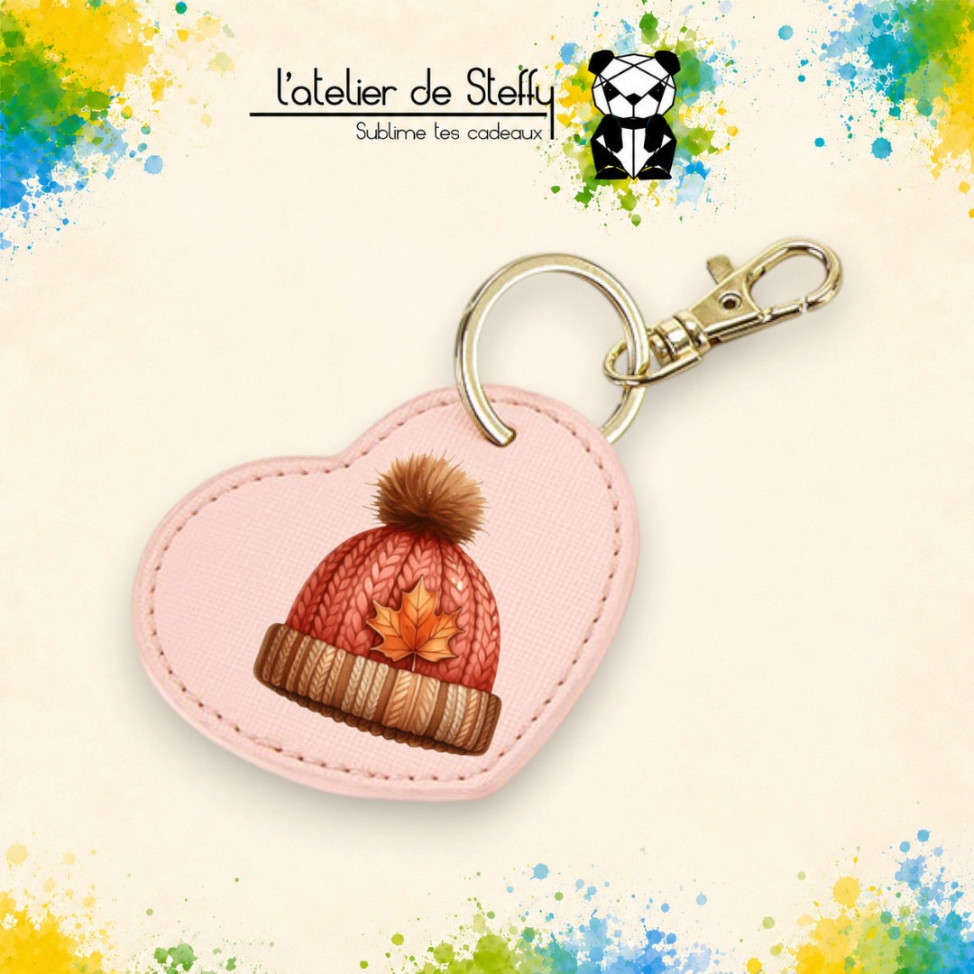 Porte-clés simili coeur - Bonnet automne – Image 4