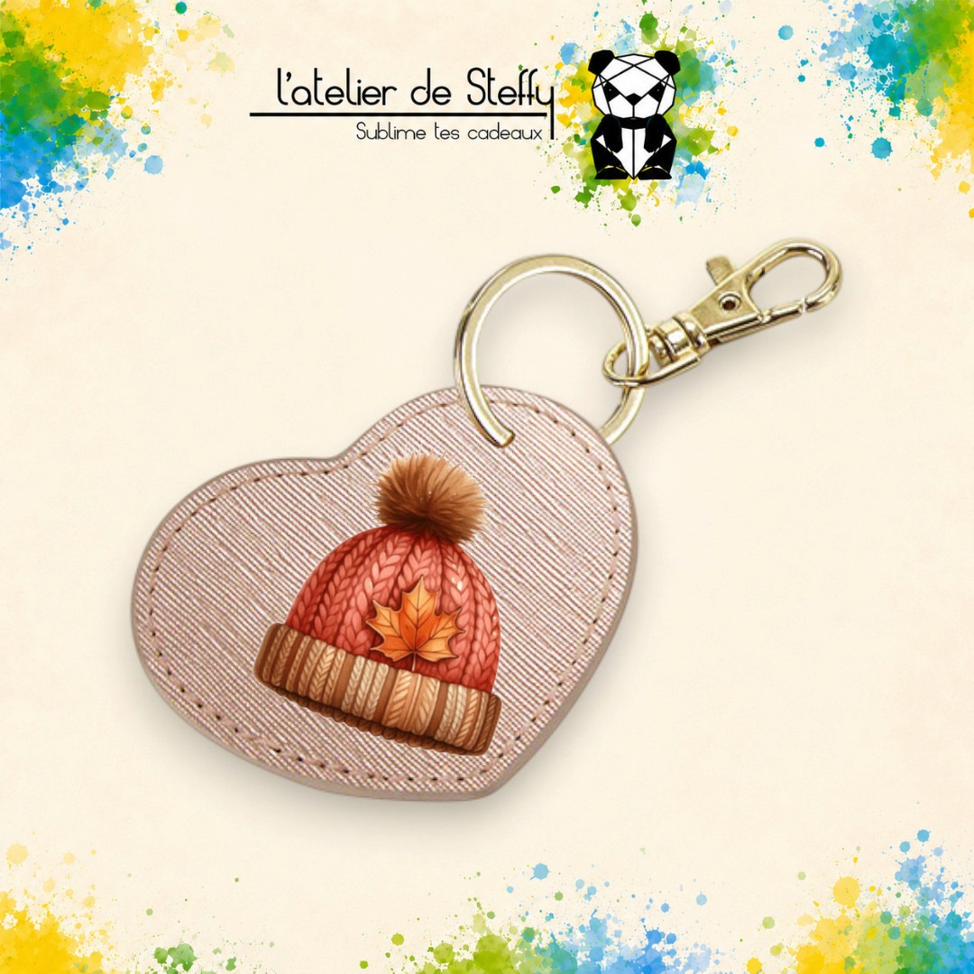 Porte-clés simili coeur - Bonnet automne – Image 5