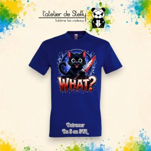 Tee-shirt Zhom outremer - What cat