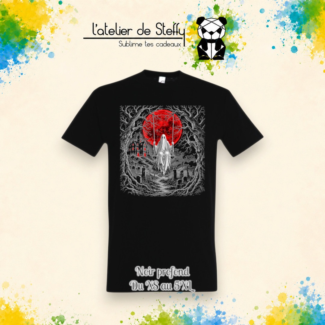 Tee-shirt Zhom noir - Le fantôme de la lune rouge