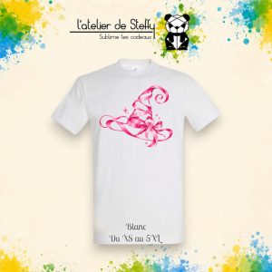 Tee-shirt Zhom blanc - Ruban rose