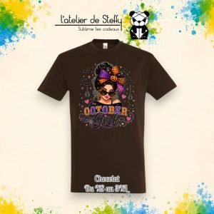 Tee-shirt Zhom chocolat - Fille d'octobre