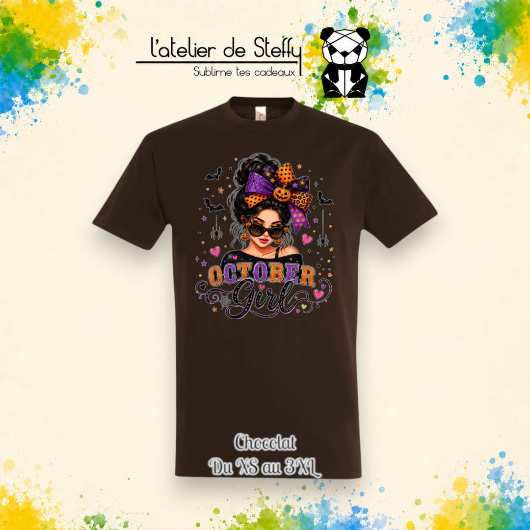 Tee-shirt Zhom chocolat - Fille d'octobre