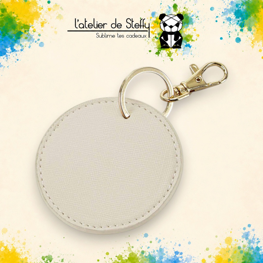 Porte-clés simili rond personnalisable sur demande – Image 2
