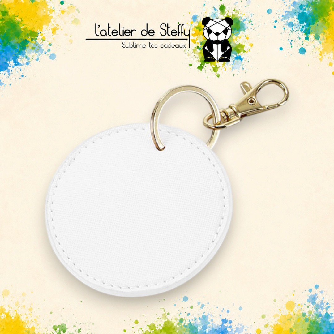 Porte-clés simili rond personnalisable sur demande – Image 3