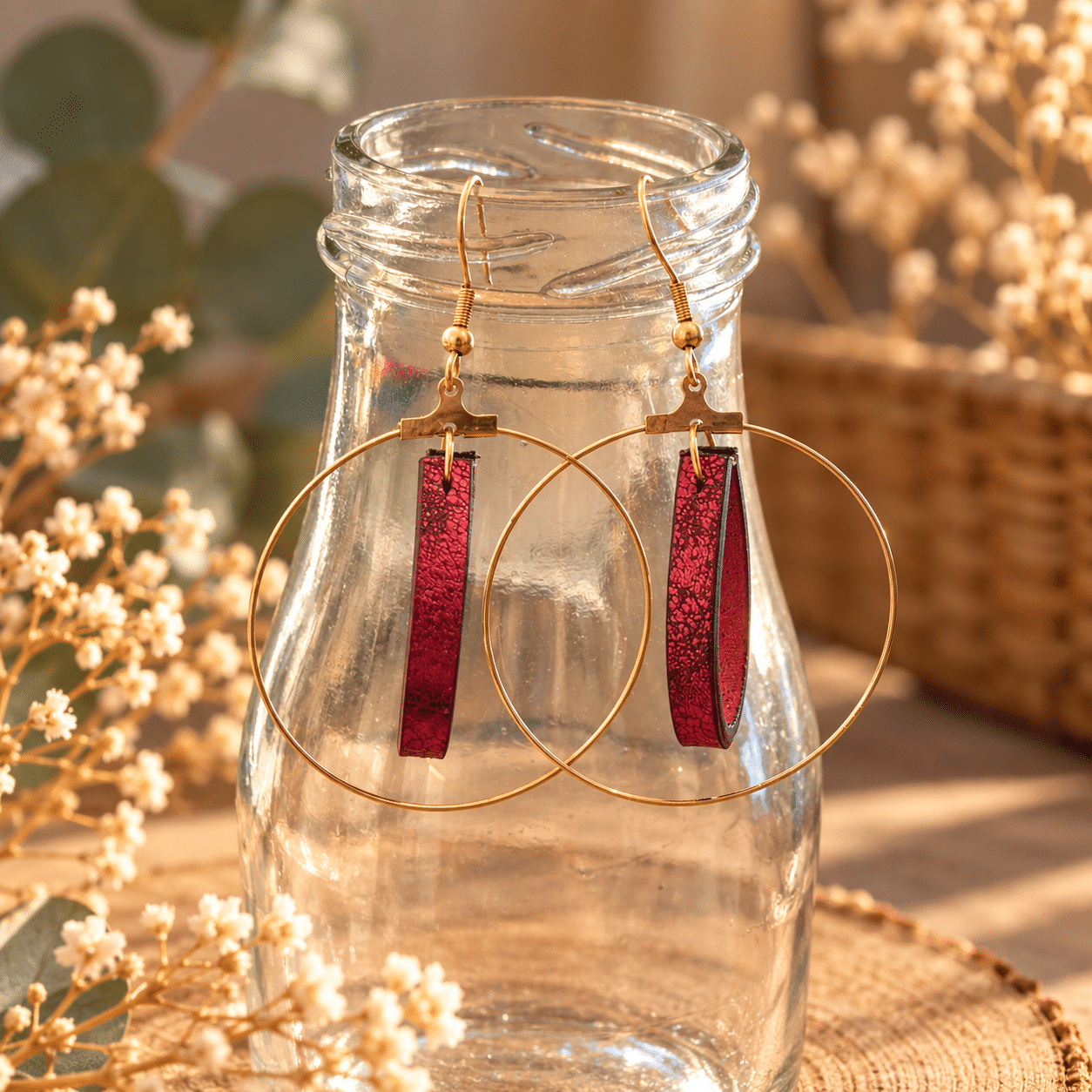 Boucles d'oreilles Cenza - Rouge