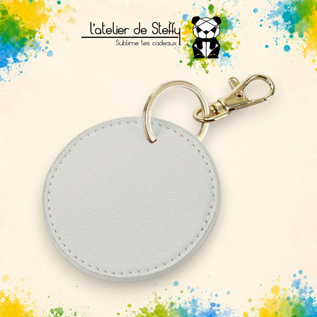 Porte-clés simili rond personnalisable sur demande – Image 5