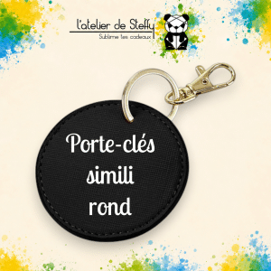 Porte-clés simili rond personnalisable sur demande